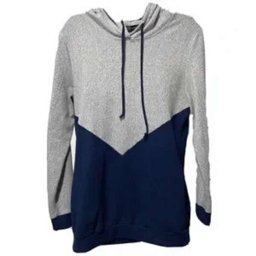 TECREW Soft, Warm Long Sleeve Hoodie  Navy & Grey Size XL